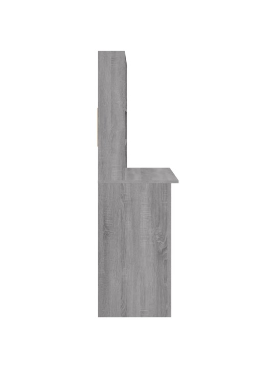 Rakstāmgalds ar plauktiem, pelēka ozolkoka krāsa, 102x45x148 cm