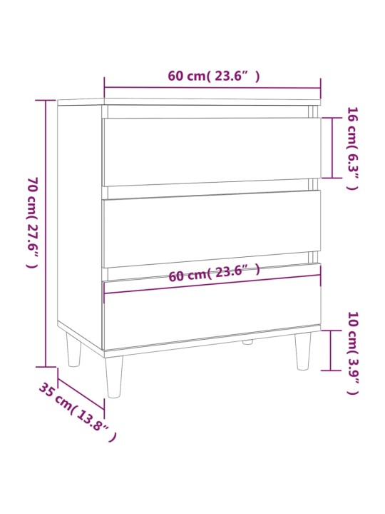 Kumode, melns, 60x35x70 cm, inženierijas koks