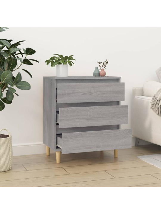 Kumode, pelēka ozolkoka, 60x35x70 cm, inženierijas koks