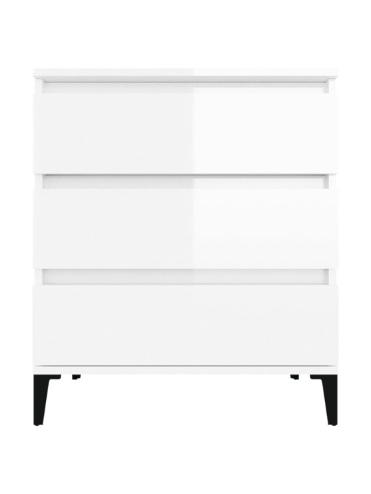 Kumode, spīdīgi balta, 60x35x70 cm, inženierijas koks