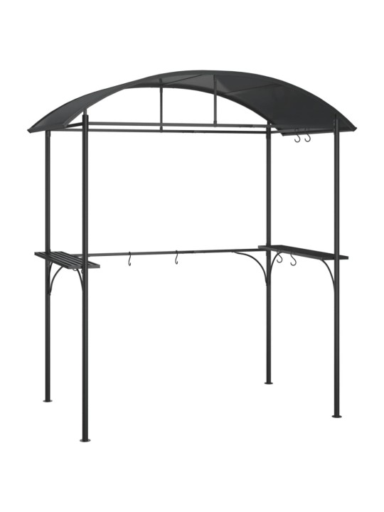 Grila nojume ar sānu plauktiem, 220x115x230 cm, pelēka, tērauds