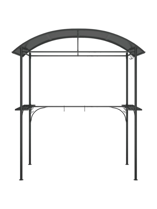 Grila nojume ar sānu plauktiem, 220x115x230 cm, pelēka, tērauds