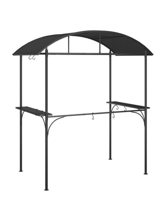 Grila nojume ar sānu plauktiem, 220x115x230 cm, pelēka, tērauds