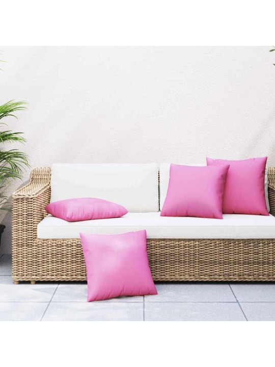 Izmetamie spilveni 4 pcs rozā 40 x 40 cm audums