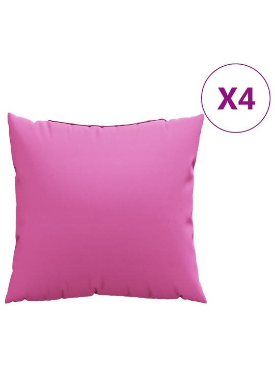 Izmetamie spilveni 4 pcs rozā 40 x 40 cm audums