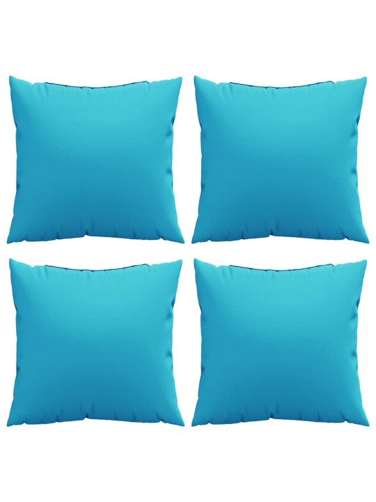 Izmetamie spilveni 4 pcs tirkīzzila 40 x 40 cm audums