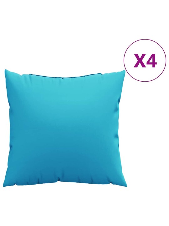 Izmetamie spilveni 4 pcs tirkīzzila 40 x 40 cm audums