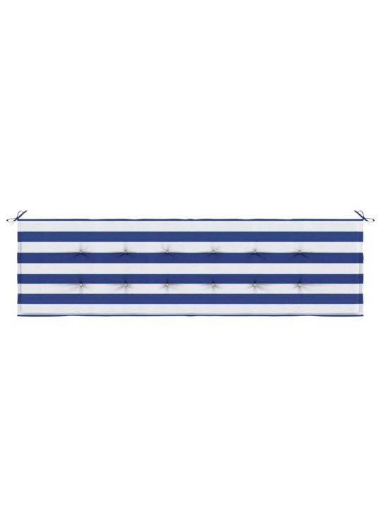 Dārza solos spilvens striped zils un balts 180 x 50 x 4 cm
