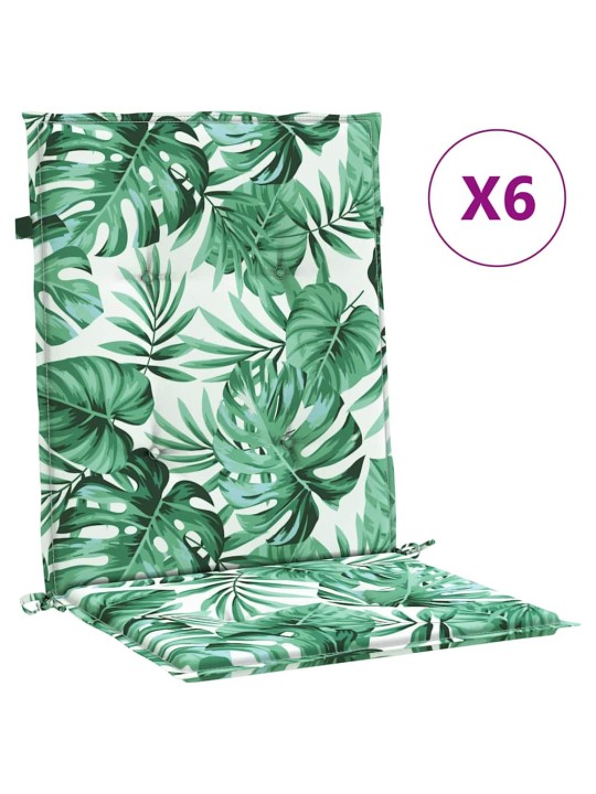 Krēslu spilveni cits 6 pcs lapu raksts 100 x 50 x 3 cm