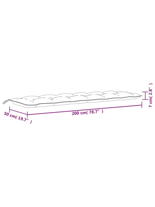 Dārza sola matracis, 200x50x7 cm, audums, melns