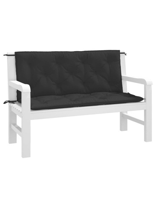 Dārza sola matrači, 2 gab., 120x50x7cm, oksforda audums, melni