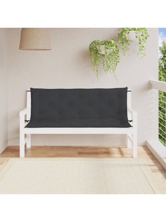 Dārza sola matrači, 2 gab., 150x50x7cm, oksforda audums, melni