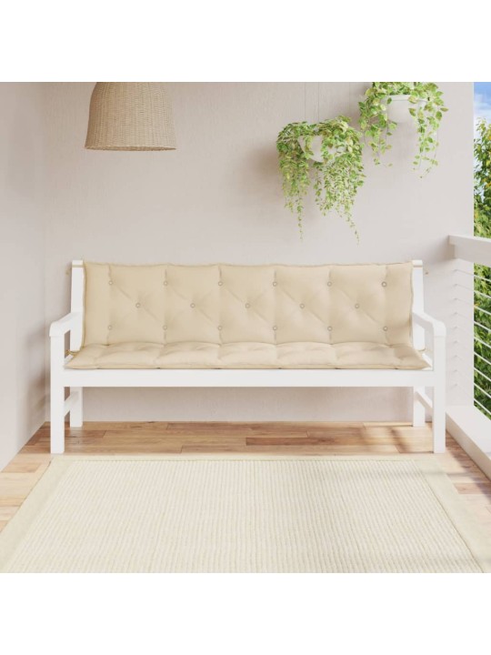 Dārza sola matrači, 2 gab., 180x50x7cm, oksforda audums, bēši