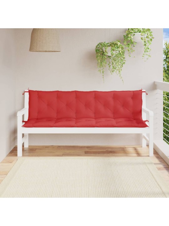 Dārza sola matrači, 2gab., 180x50x7cm, oksforda audums, sarkani