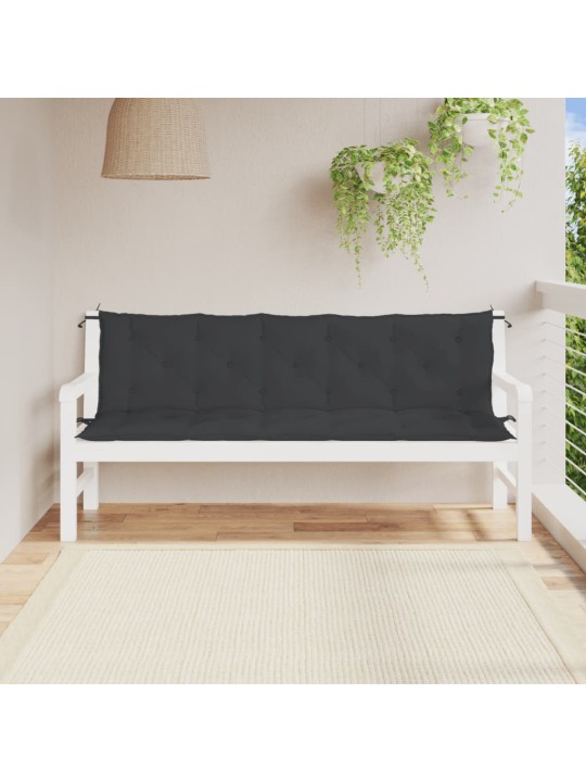 Dārza sola matrači, 2 gab., 180x50x7cm, oksforda audums, melni
