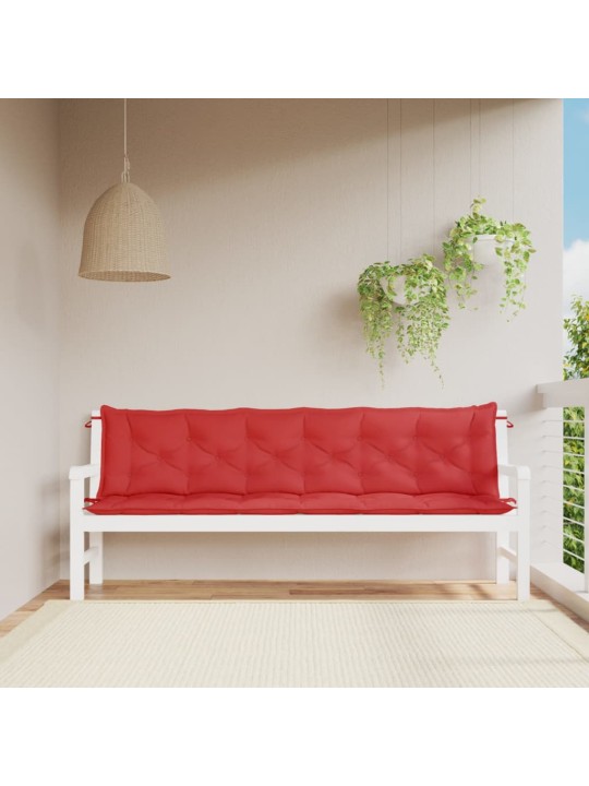 Dārza sola matrači, 2 gb., 200x50x7cm, oksforda audums, sarkani