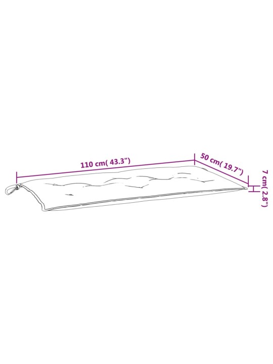 Dārza sola matracis, 110x50x7 cm, krēmbalts audums