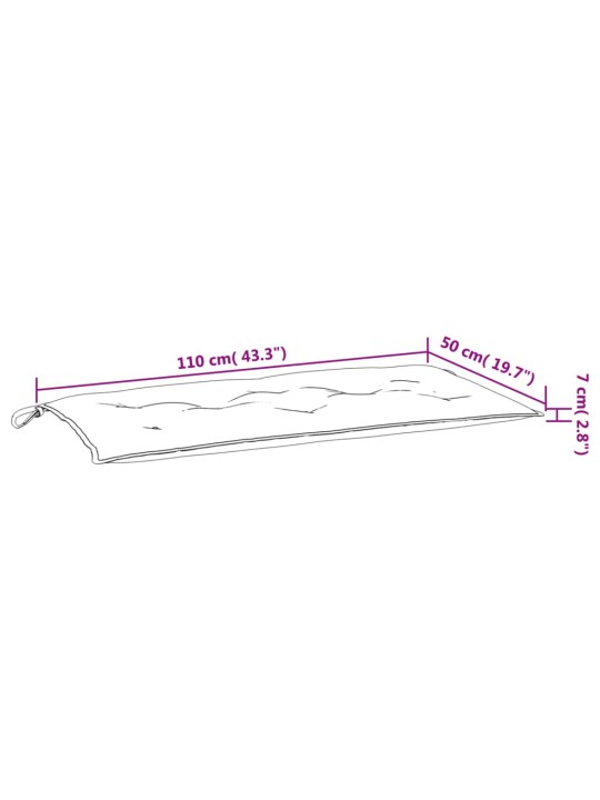 Dārza sola matracis, 110x50x7 cm, audums, zils