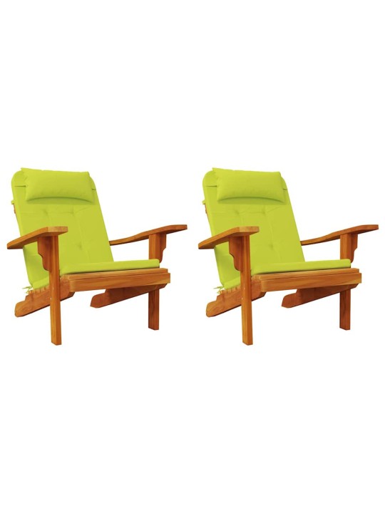 Krēsla spilvens ar spilvenu 2 pcs spilgti zaļa 58 x 77 x 4.5 cm