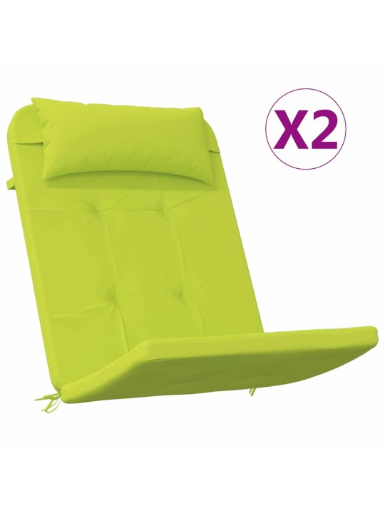 Krēsla spilvens ar spilvenu 2 pcs spilgti zaļa 58 x 77 x 4.5 cm