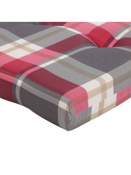 Krēsla spilvens 2 pcs sarkans rūtojums 58 x 77 x 4.5 cm