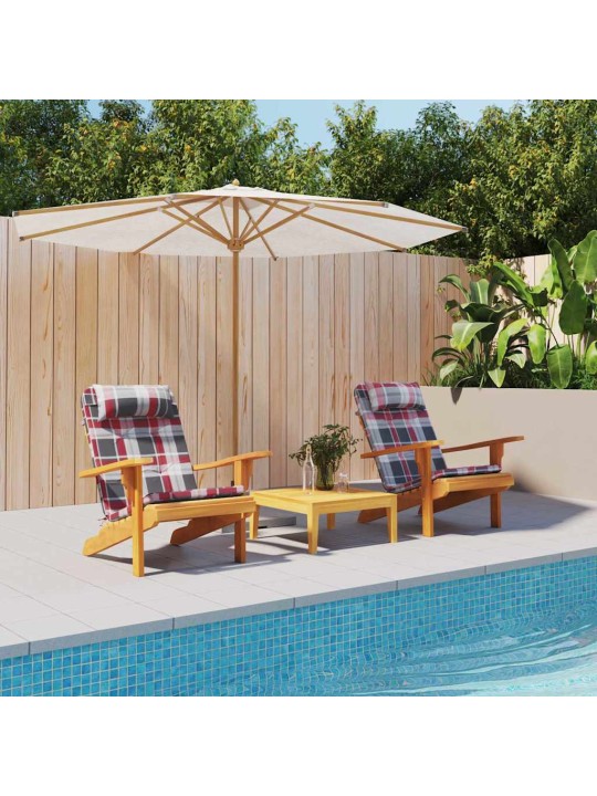 Krēsla spilvens 2 pcs sarkans rūtojums 58 x 77 x 4.5 cm