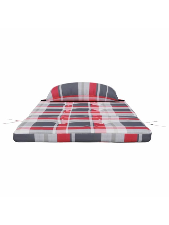 Krēsla spilvens 2 pcs sarkans rūtojums 58 x 77 x 4.5 cm