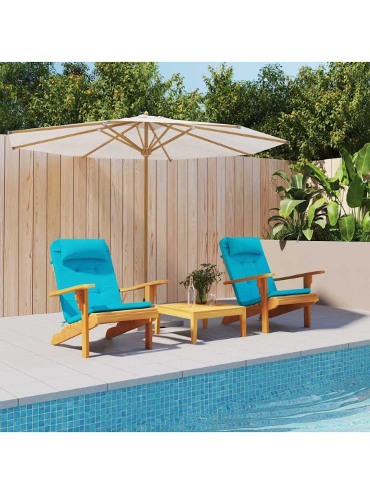 Krēsla spilvens ar spilvenu 2 pcs tirkīzzila 58 x 77 x 4.5 cm