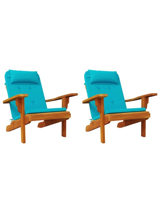 Krēsla spilvens ar spilvenu 2 pcs tirkīzzila 58 x 77 x 4.5 cm