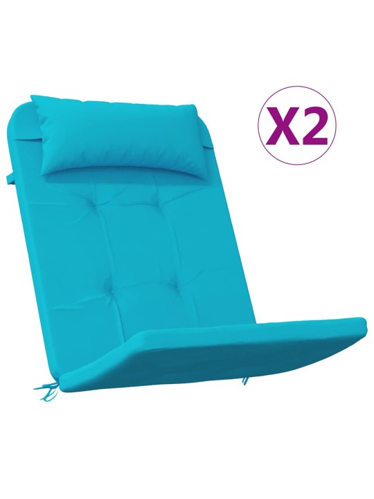 Krēsla spilvens ar spilvenu 2 pcs tirkīzzila 58 x 77 x 4.5 cm
