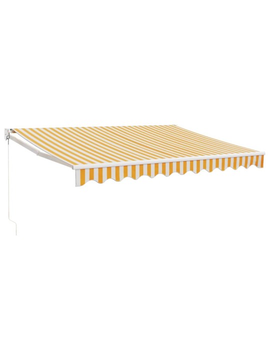 Izvelkama markīze, dzeltena, balta, 3x2,5 m, audums, alumīnijs