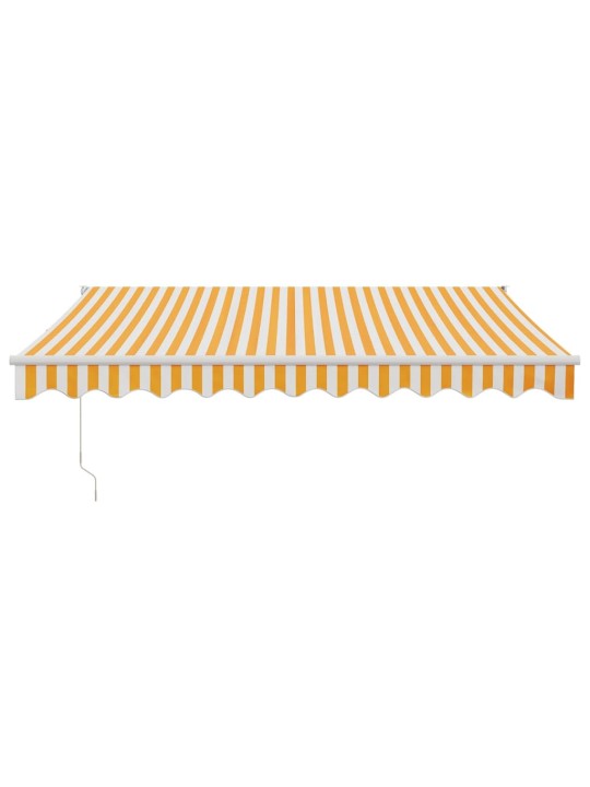 Izvelkama markīze, dzeltena, balta, 3,5x2,5m, audums, alumīnijs