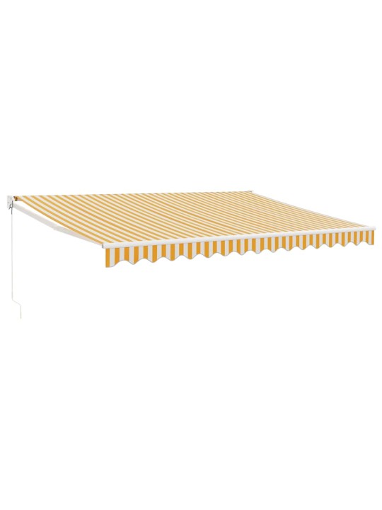 Izvelkama markīze, dzeltena, balta, 4x3 m, audums, alumīnijs