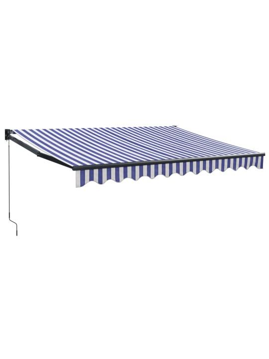 Izvelkama markīze, zila, balta, 3x2,5 m, audums, alumīnijs