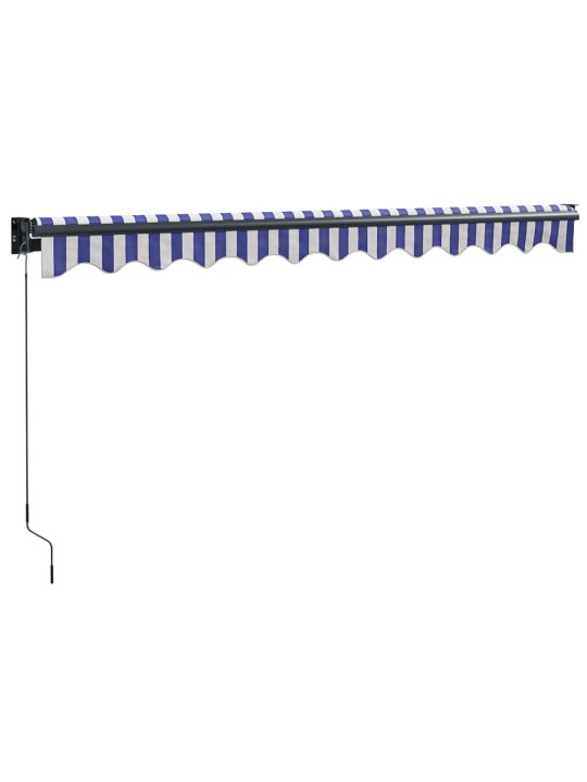 Izvelkama markīze, zila, balta, 3x2,5 m, audums, alumīnijs