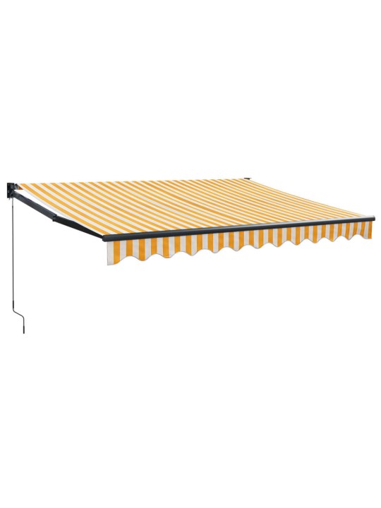 Izvelkama markīze, dzeltena, balta, 3x2,5 m, audums, alumīnijs