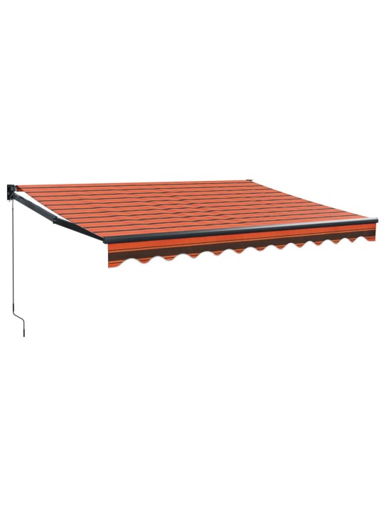 Izvelkama markīze, oranža, brūna, 3,5x2,5 m, audums, alumīnijs