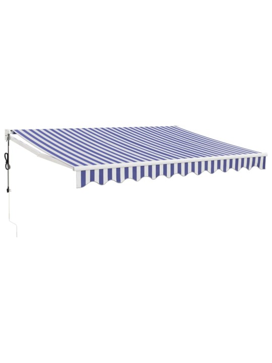 Izvelkama markīze, automātiska, zila, balta, 3x2,5 m