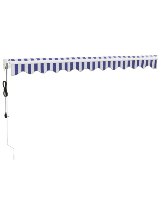 Izvelkama markīze, automātiska, zila, balta, 3x2,5 m