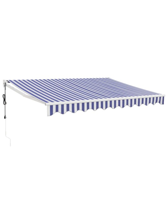Izvelkama markīze, automātiska, zila, balta, 3,5x2,5 m