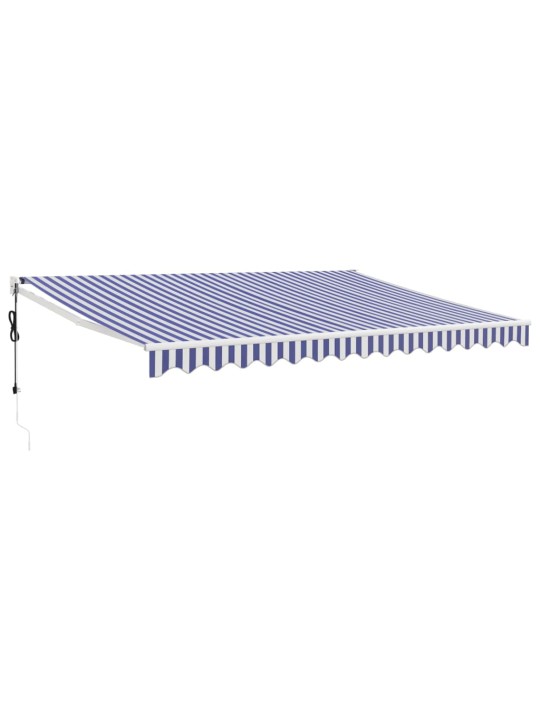 Izvelkama markīze, automātiska, zila, balta, 4,5x3 m