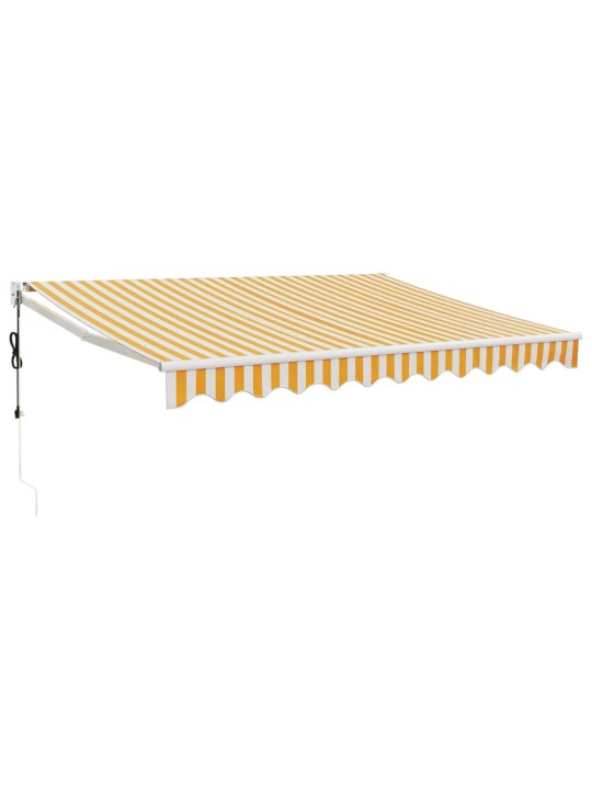 Izvelkama markīze, automātiska, dzeltena, balta, 3,5x2,5 m