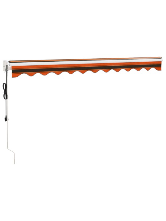 Izvelkama markīze, automātiska, oranža, brūna, 3,5x2,5 m