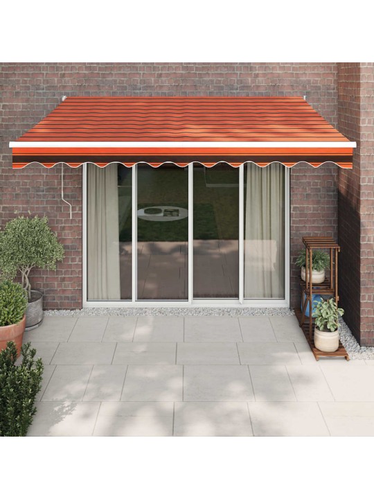 Izvelkama markīze, automātiska, oranža, brūna, 3,5x2,5 m
