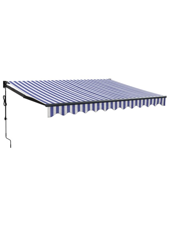 Izvelkama markīze, automātiska, zila, balta, 3x2,5 m