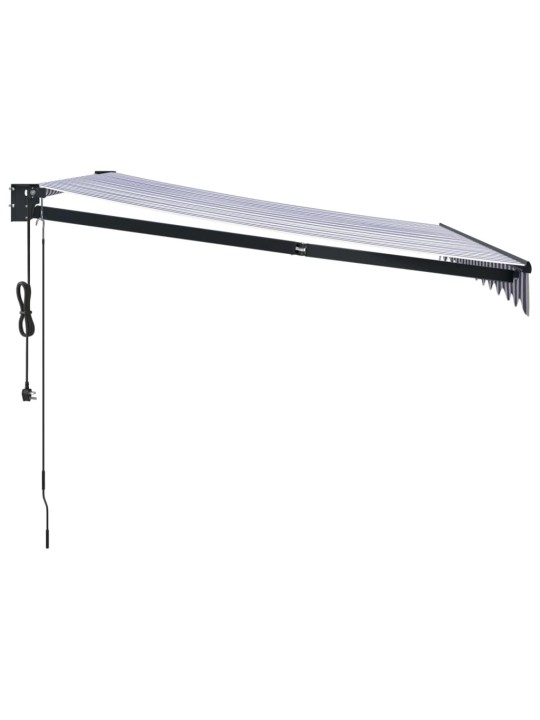 Izvelkama markīze, automātiska, zila, balta, 3x2,5 m