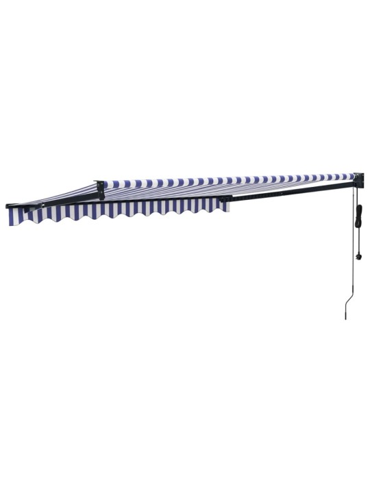 Izvelkama markīze, automātiska, zila, balta, 3x2,5 m