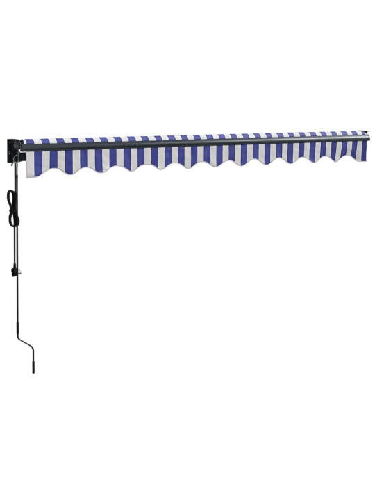 Izvelkama markīze, automātiska, zila, balta, 3x2,5 m