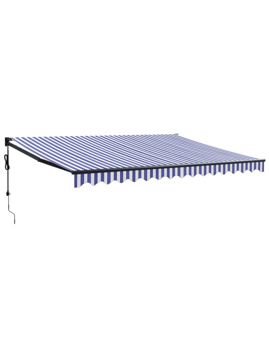 Izvelkama markīze, automātiska, zila, balta, 4x3 m