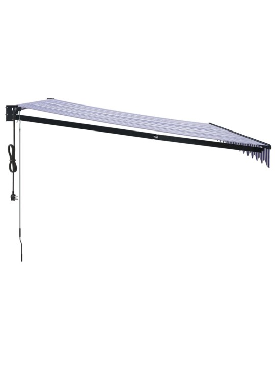 Izvelkama markīze, automātiska, zila, balta, 4x3 m